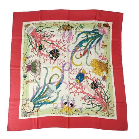 gucci scarf fish and coral|vintage gucci scarf.